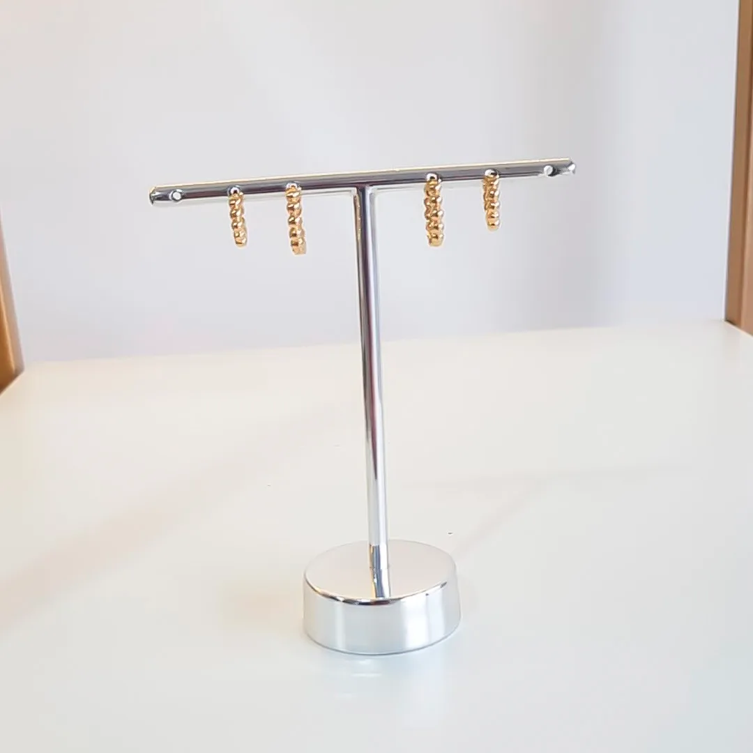 Brincos Argola Pequena com Textura Bolinhas