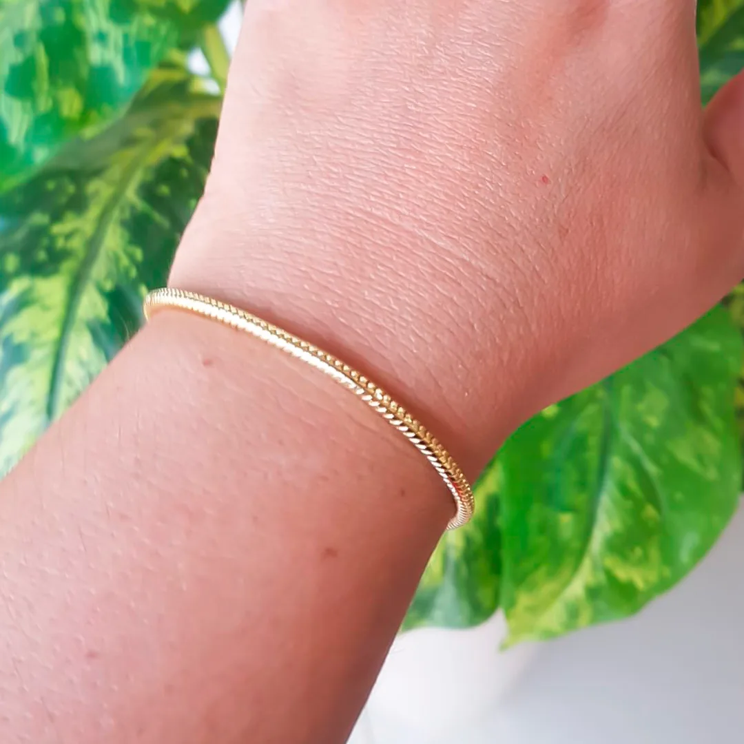Pulseira Fina Lisa Dourada
