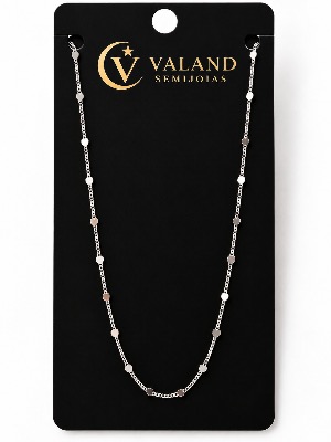Choker Corações Banho Prata