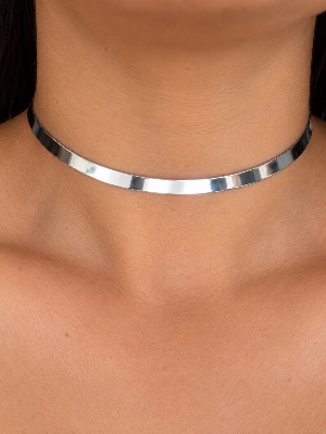 Choker Aro Banho Prata