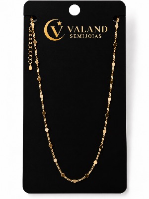 Choker Corações Banho Ouro 18k