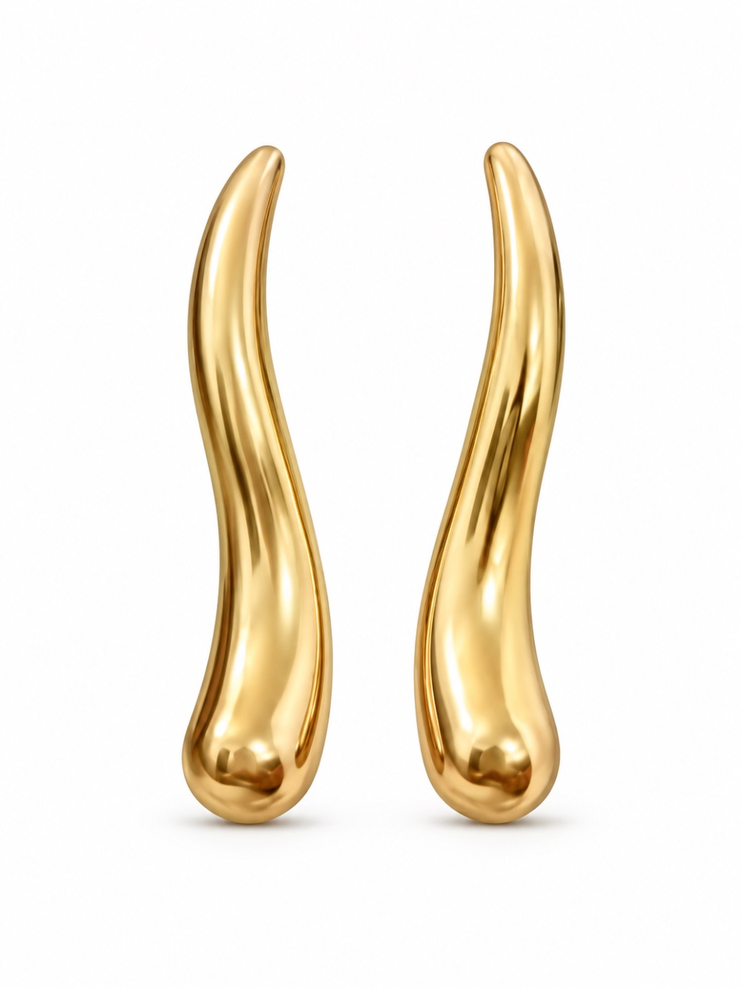 Brinco Dourado Orgânico Alongado