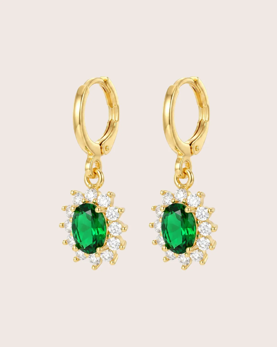 Argola Click Verde Esmeralda