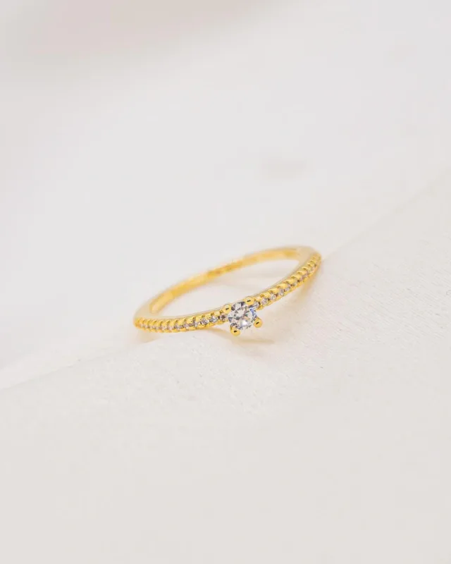 Solitário Aro Cravejado + Zirconia 3mm
