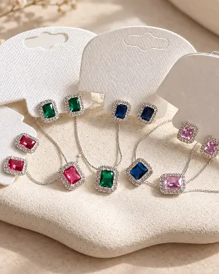 Conjunto Quadradado Cravejado
