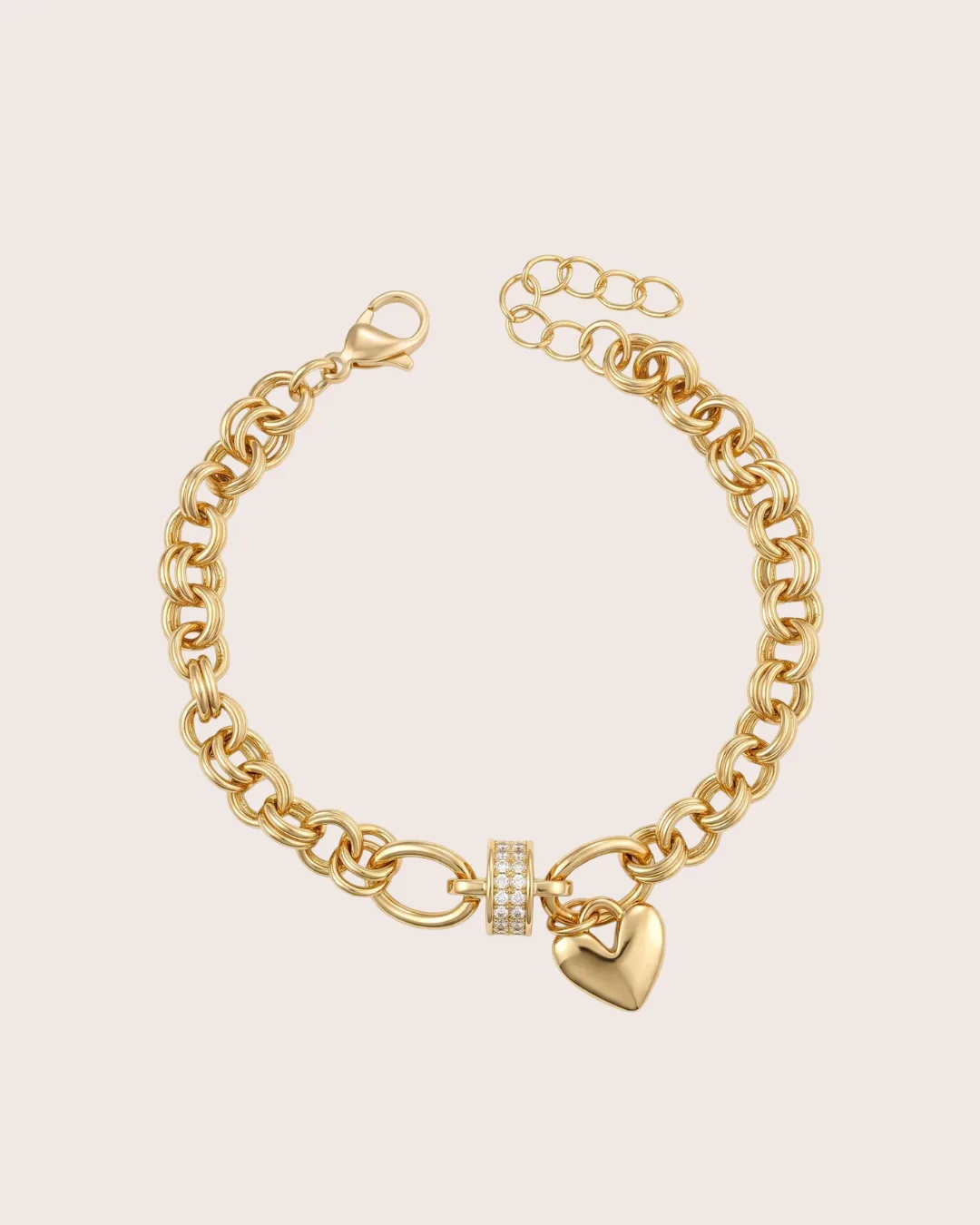 Pulseira Elos Pingente Coração
