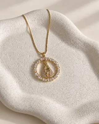 Colar Nossa Senhora Cravejado