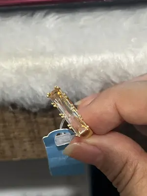 Anel com Pedra Retangular Transparente/20