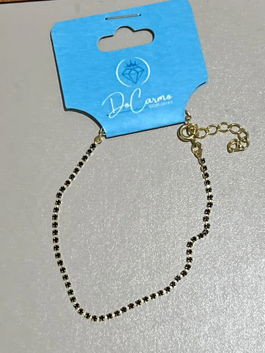 pulseira strass com pedras pretas