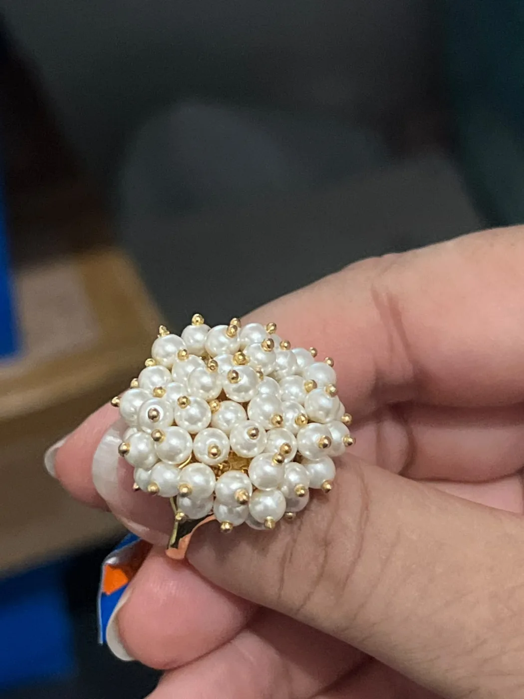 anel com pérolas/16