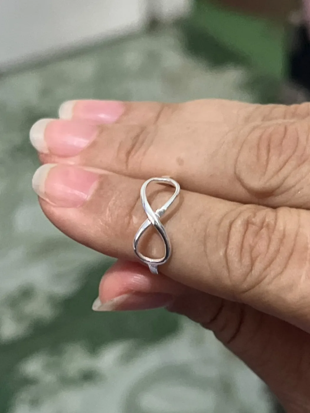 anel infinito liso prata