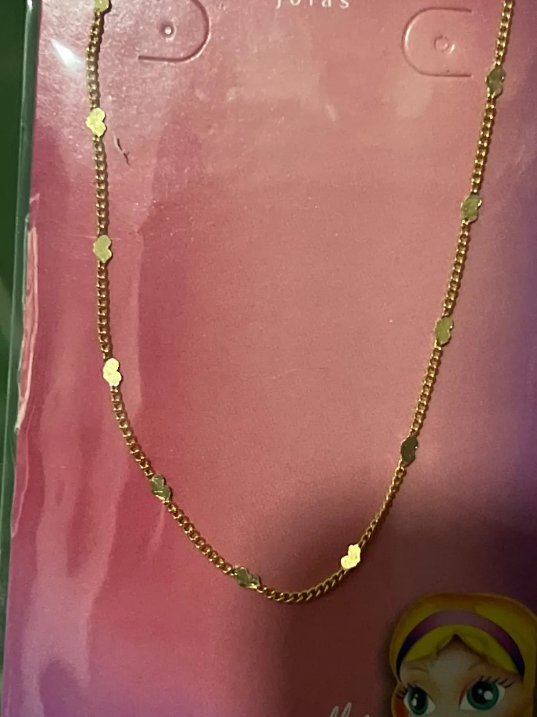 corrente fina com detalhes em forma de flor