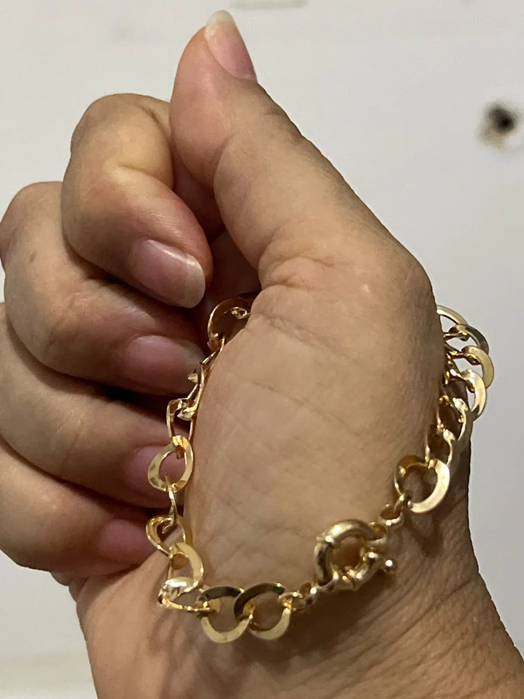 pulseira de elos dourados