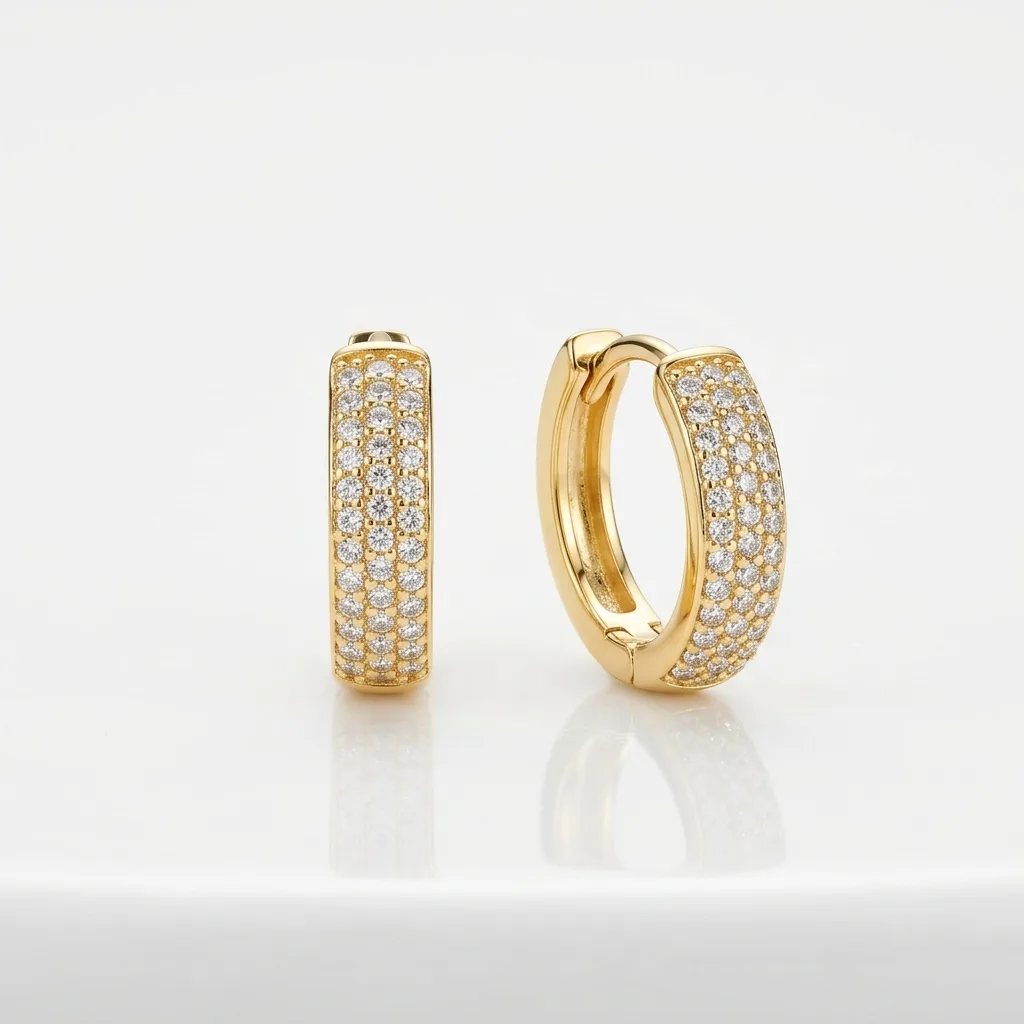 Argola com Zircônias 3 fileiras
