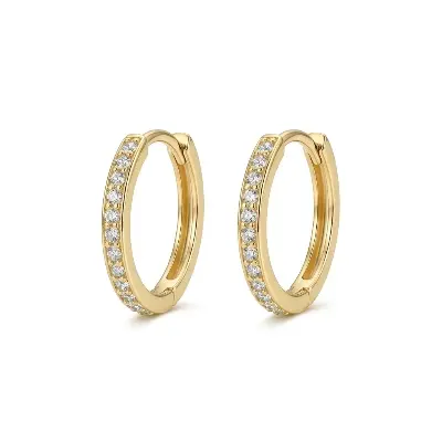 Brincos de argola com zircônias