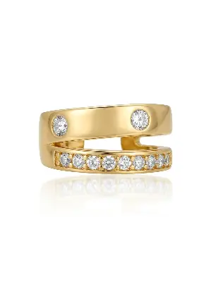 Piercing Fake dourado com zircônias brilhantes