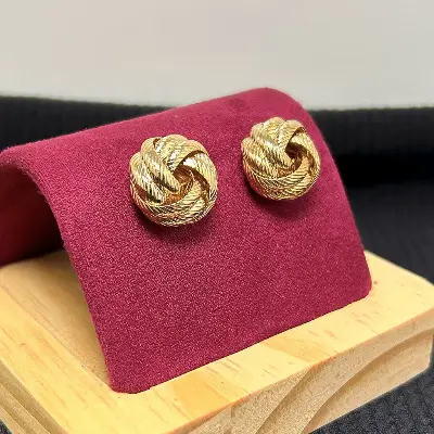 BRINCO NINHO ROBUSTO TEXTURIZADO BANHADO A OURO 18K