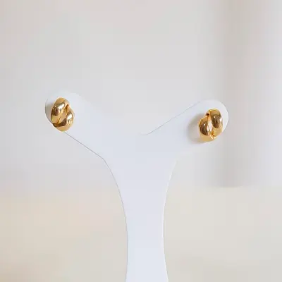 Brinco ninho banhado ouro 18k