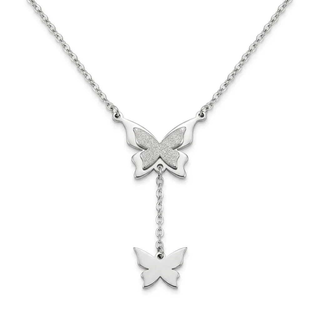 Colar de Borboleta - Aço Inox — foto 1 de 2