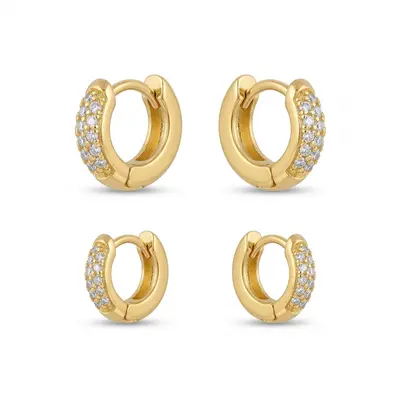 Dupla de Argolinhas Articuladas Banho Ouro 18k