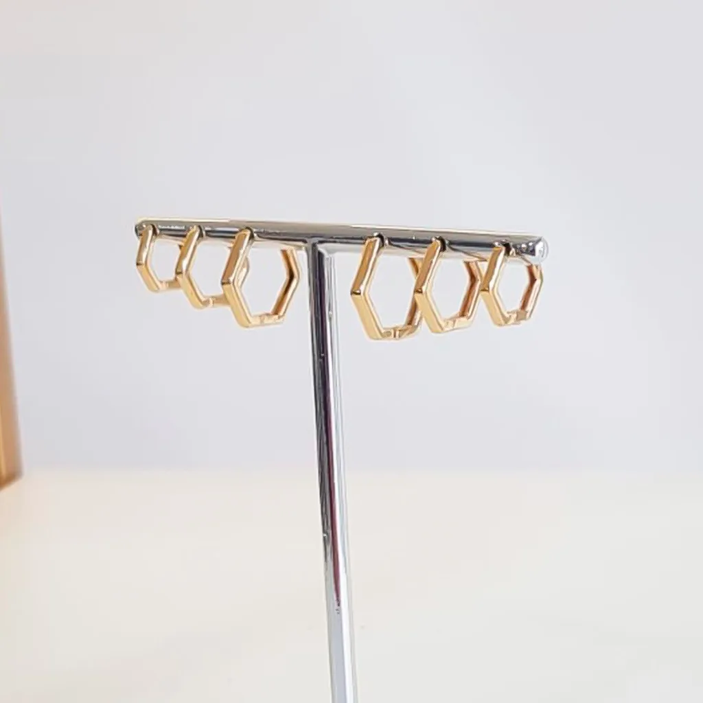 TRIO DE BRINCOS LOSANGO BANHADO OURO 18K