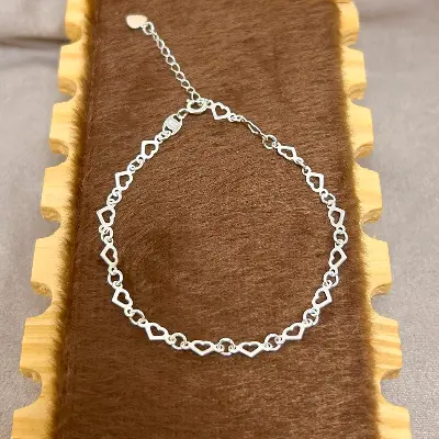 PULSEIRA CORAÇÕES - PRATA 925
