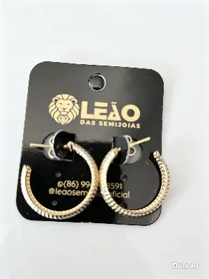 228398 Brinco Argola Texturizada Relevo – Leão das Semijoias