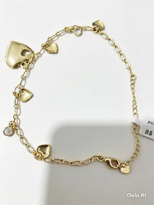 448277 Pulseira Corações e Brilho – Leão das Semijoias