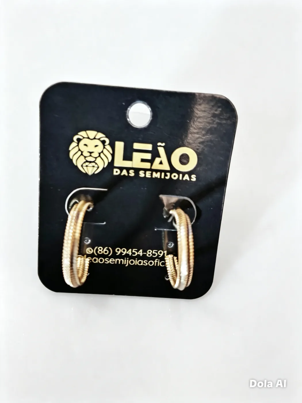 669979 Brinco Argola Dupla Texturizada – Leão das Semijoias