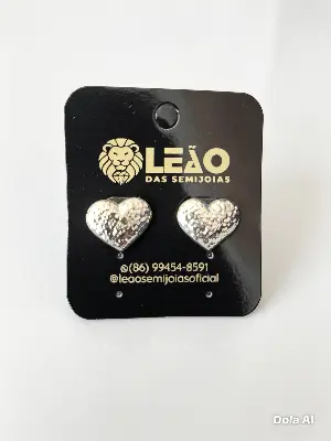268516 Brinco Coração Textura Martelada – Leão das Semijoias