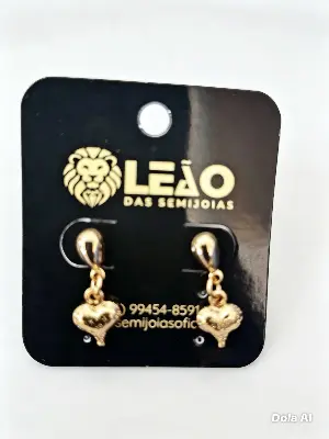 405447 Brinco Coração Texturizado – Leão das Semijoias