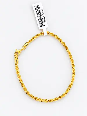 78900981  Pulseira Cordão Trançado — Brilho e Resistência em Tom Dourado ✨