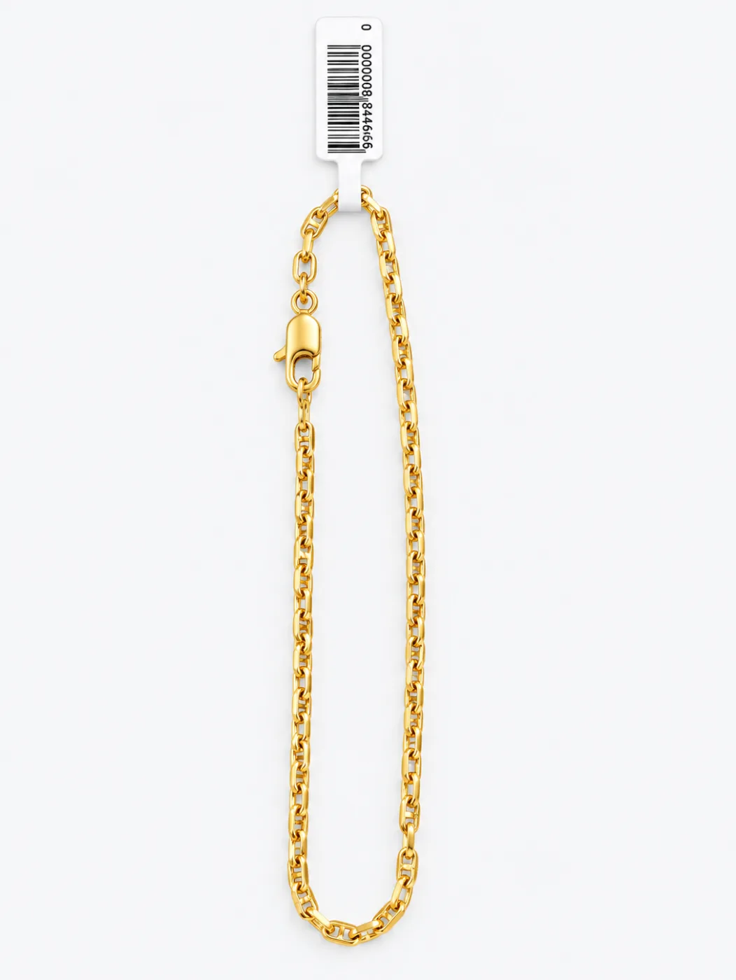 844666 Pulseira Corrente Retangular — Elegância e Força em Tom Dourado ✨