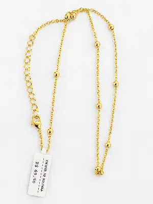 78900998 Choker Duplo Bolinhas — Brilho e Modernidade em Tom Dourado ✨