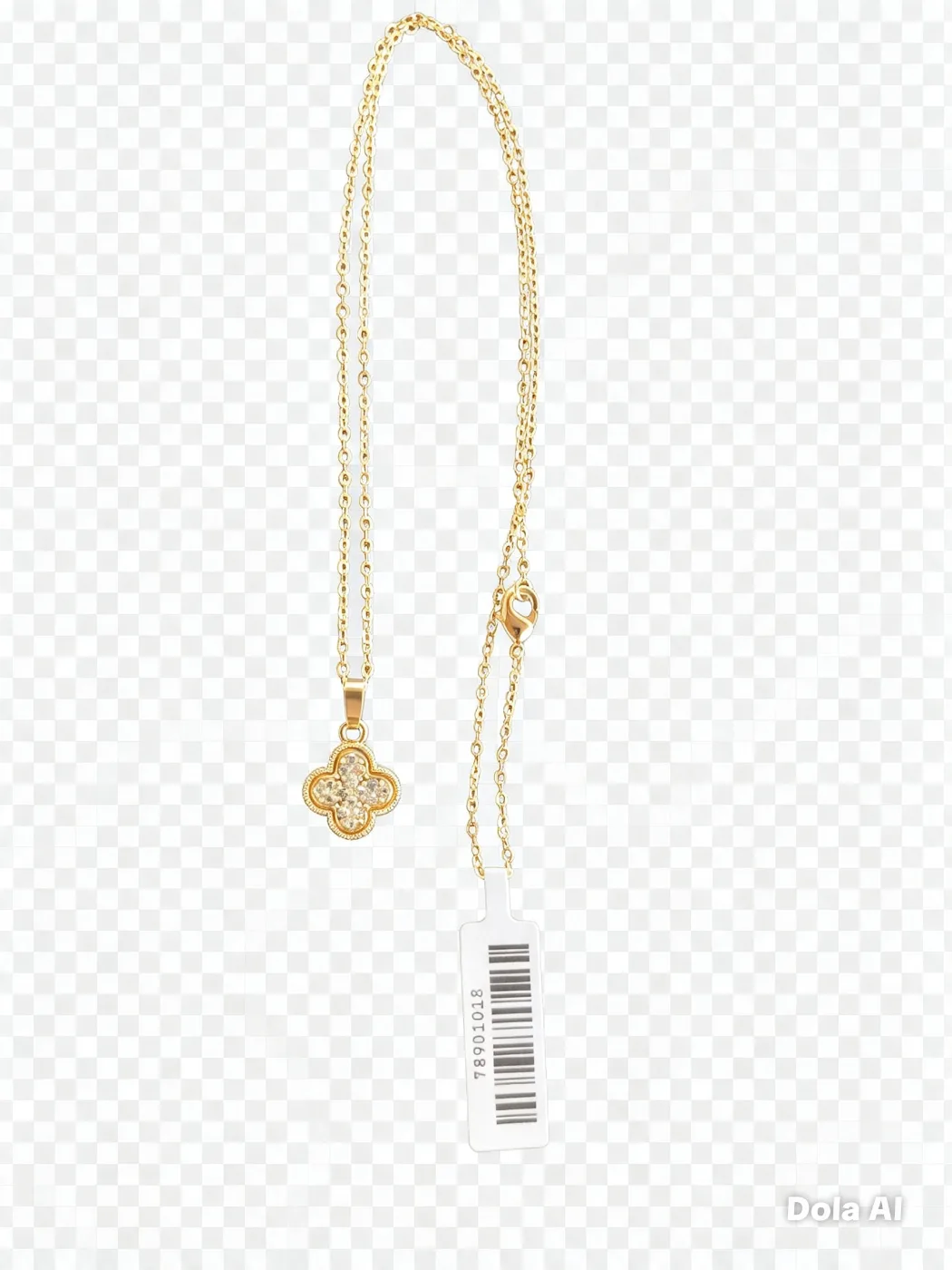 78901018 Colar Trevo Brilhante — Sorte e Luxo em Tom Dourado 🍀✨
