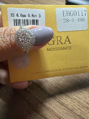 Anel Moissanite Flor Cravejada