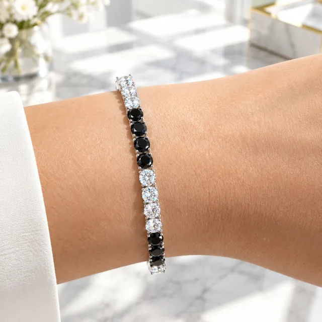 Pulseira riviera black white