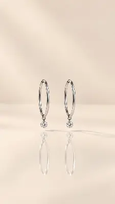 Brinco argola pingente crista