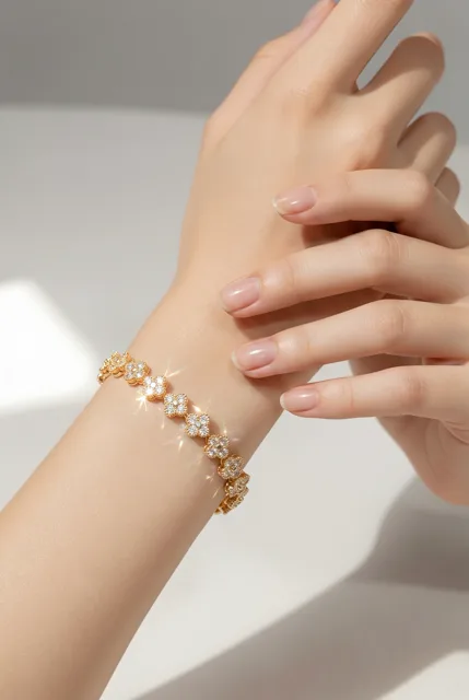Pulseira flor cravejada — foto 1 de 2