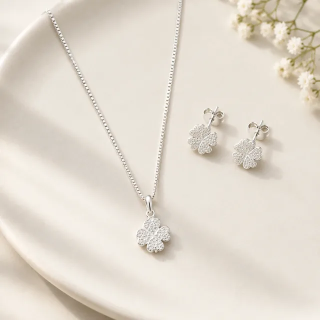Conjunto trevo Prata 925