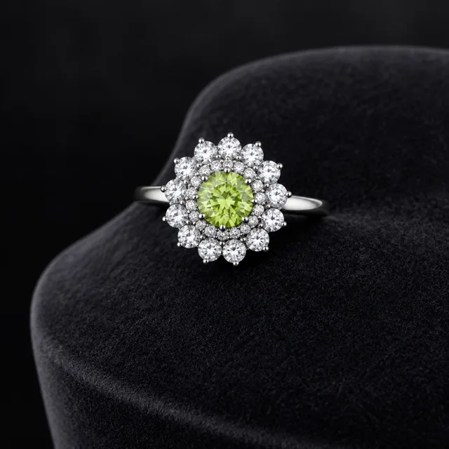 Anel apple green cravejado
