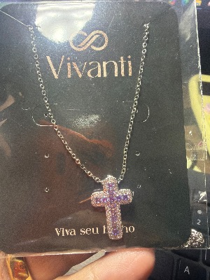 Colar Crucifixo Cravejado