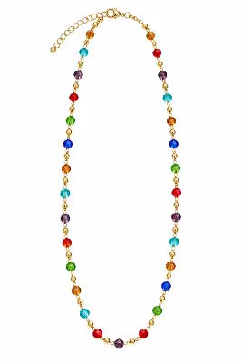 Colar com Cristais Coloridos Pequenos