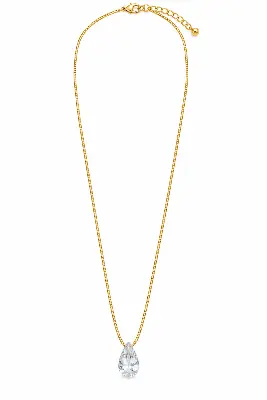 Colar com Pingente Gota Cristal Transparente
