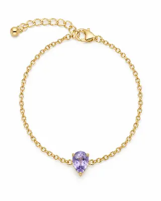 Pulseira Delicada Corrente Fina Gota Cristal Transparente
