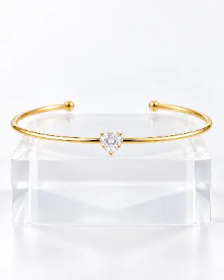 Bracelete Fino com Pedra Cristal Central