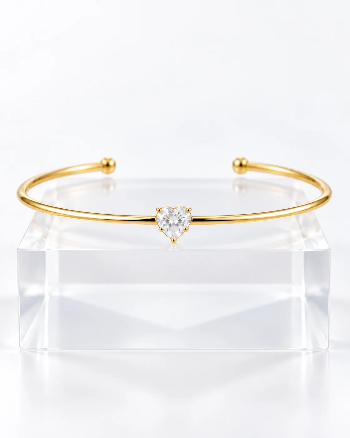 Bracelete Fino com Pedra Cristal Central