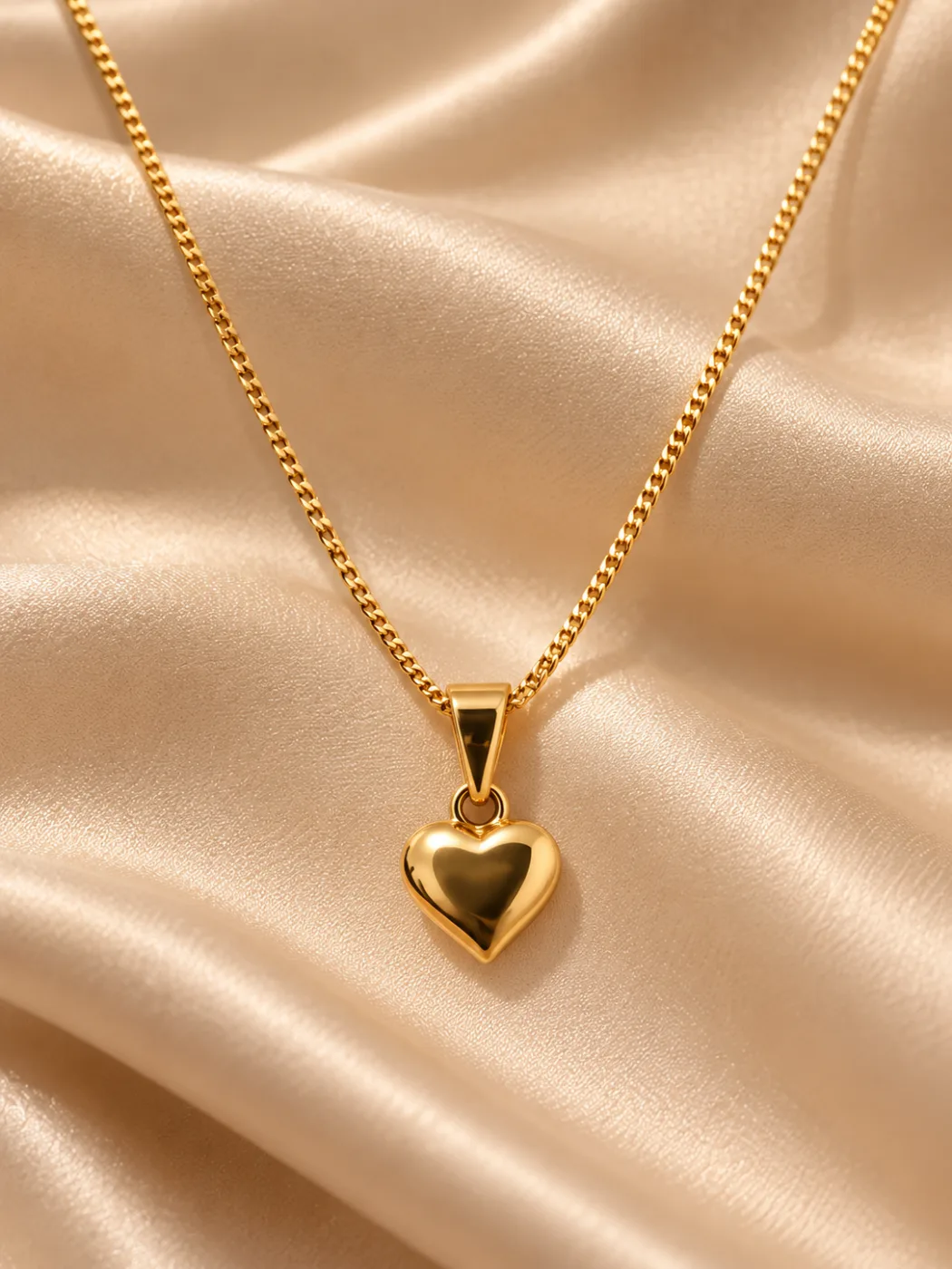 Colar com Pingente de Coração Liso Dourado