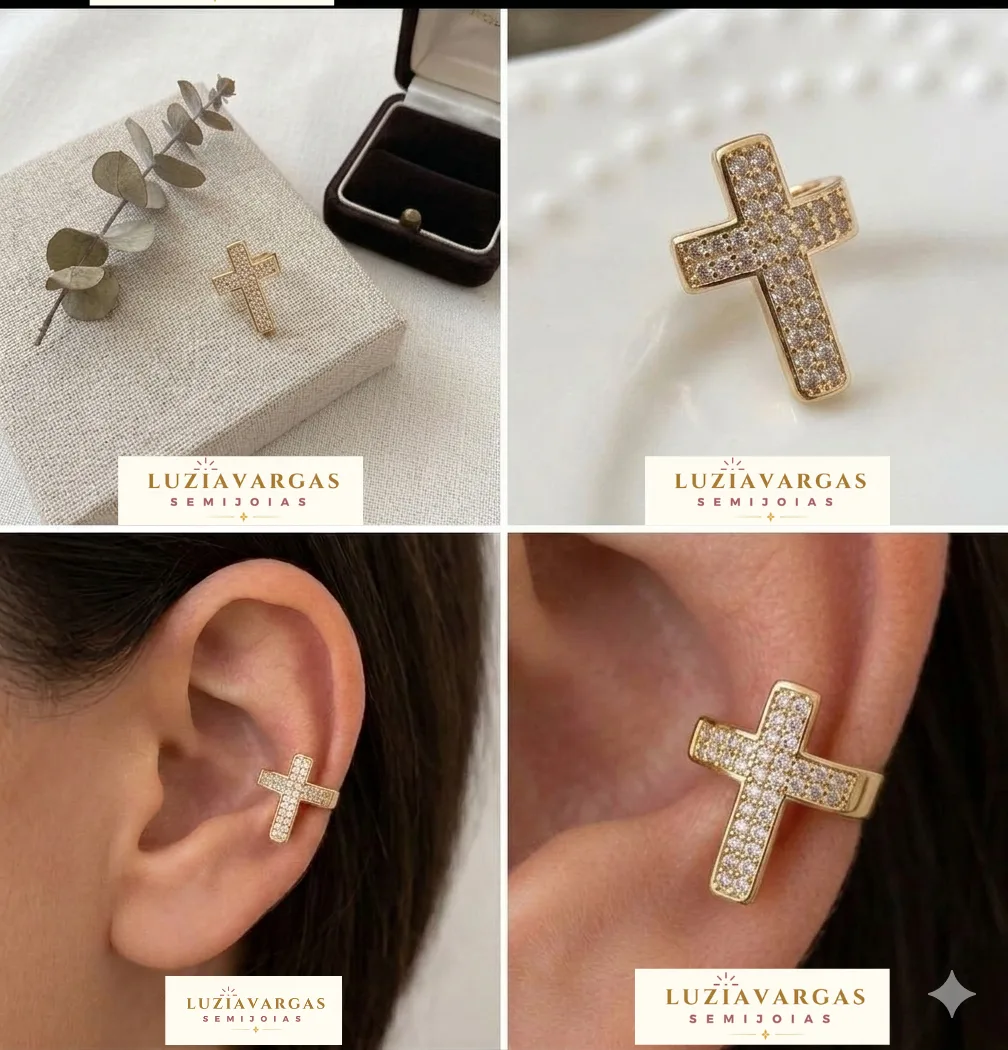 Piercing Fake Cruz Commicrozirconias Banho Ouro — foto 1 de 5
