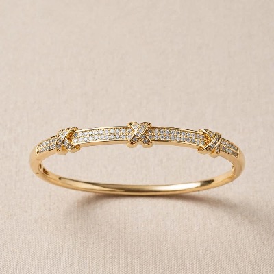Bracelete com Banho Ouro e Pedras